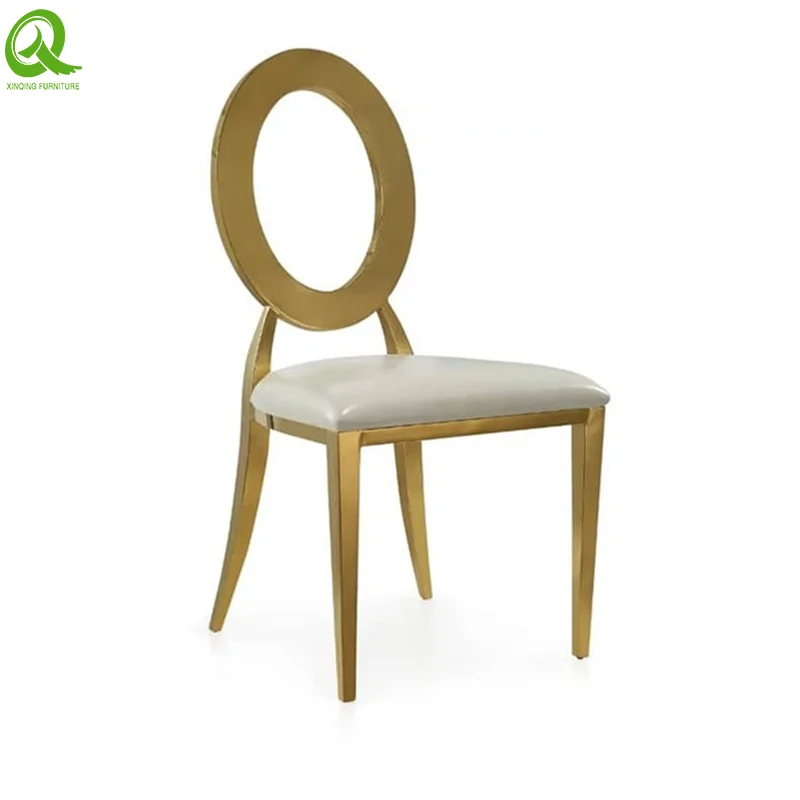 B310 Modern PU leather stainless steel luxury metal frame banquet dining chair for wedding and hotel