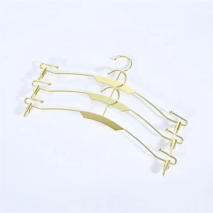 Factory Wholesale Fashion Finishing Rose Gold Metal Wire Pants Skirts Hangers