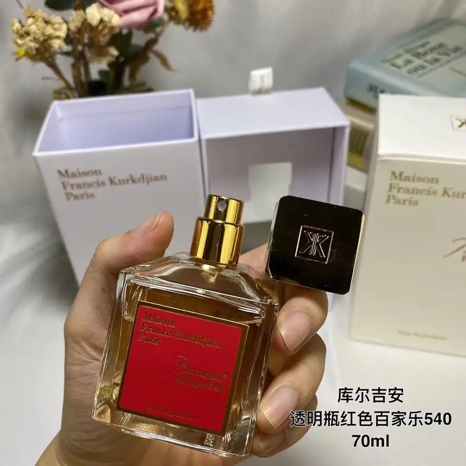RTS Wholesale  High Quality 70ml Eau De Parfum Red And Gold Baccarat Rouge 540 Perfume Spray