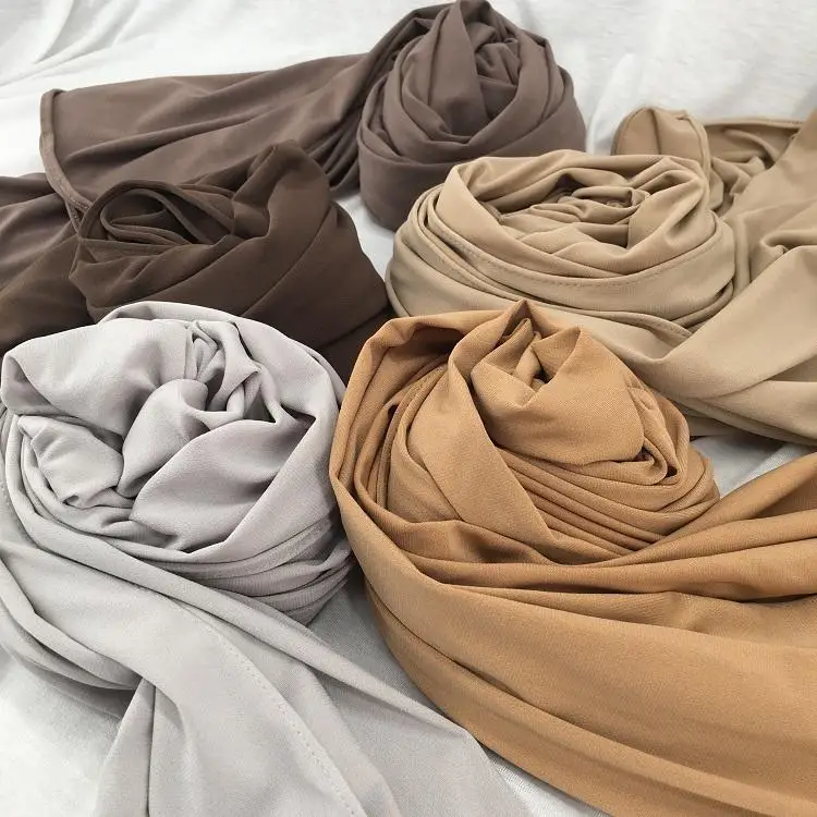 Hot Selling Stock Shawl Scarf Jersey Plain Crinkle Hijab Woman Muslim Scarf Women Hijab