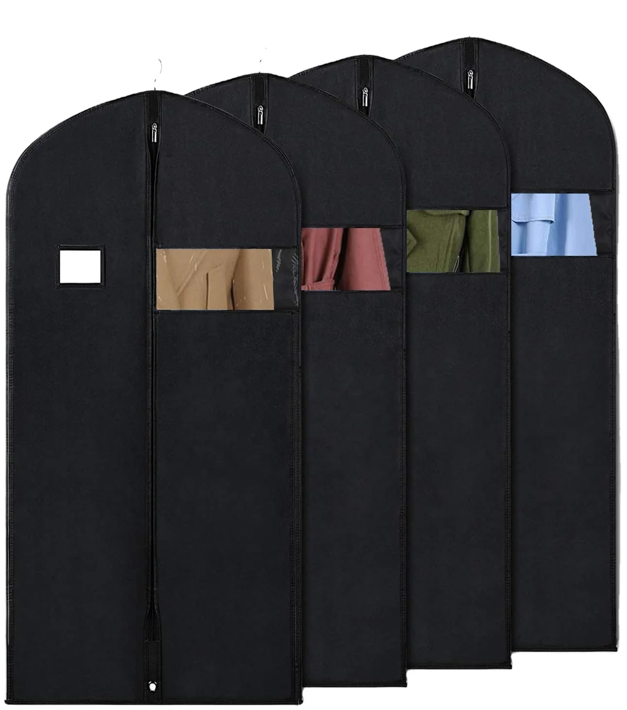 Customized Garment Bags for Hanging Clothes Suit Covers Shirt Dress Storage Bags Travel Black Set Waterproof Dust