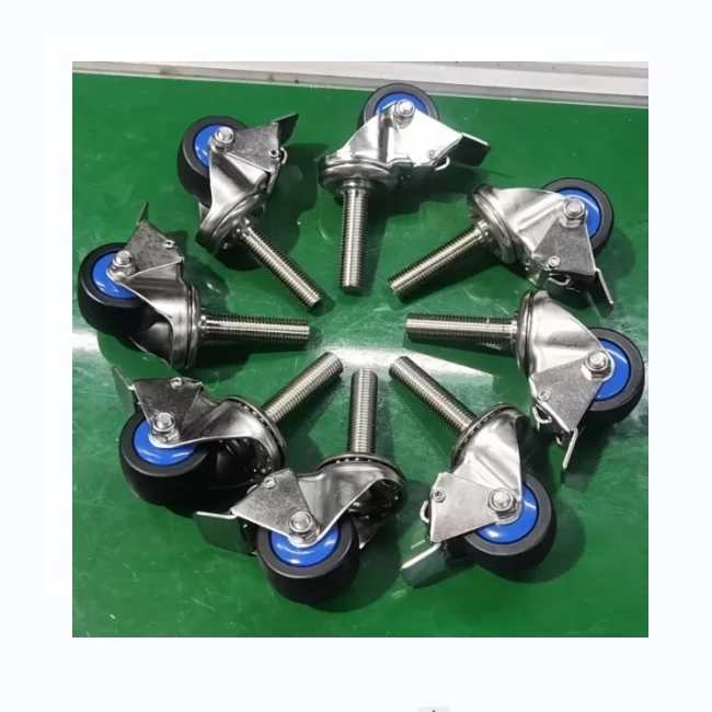 High Load 60/80/150KGS SS Castor Corrosion-resistant 2 Inch Stainless Steel Black Nylon Swivel Caster White Nylon Wheels 50mm