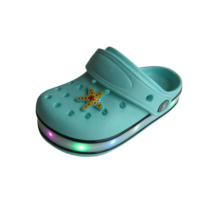 
comfortable fashion new style led light eva non slip clogs for child 
