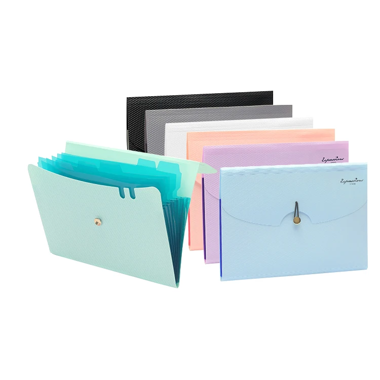 A4/letter size expanding accordion file organizer 7 pockets PP expandable wallet folder with 6 dividers