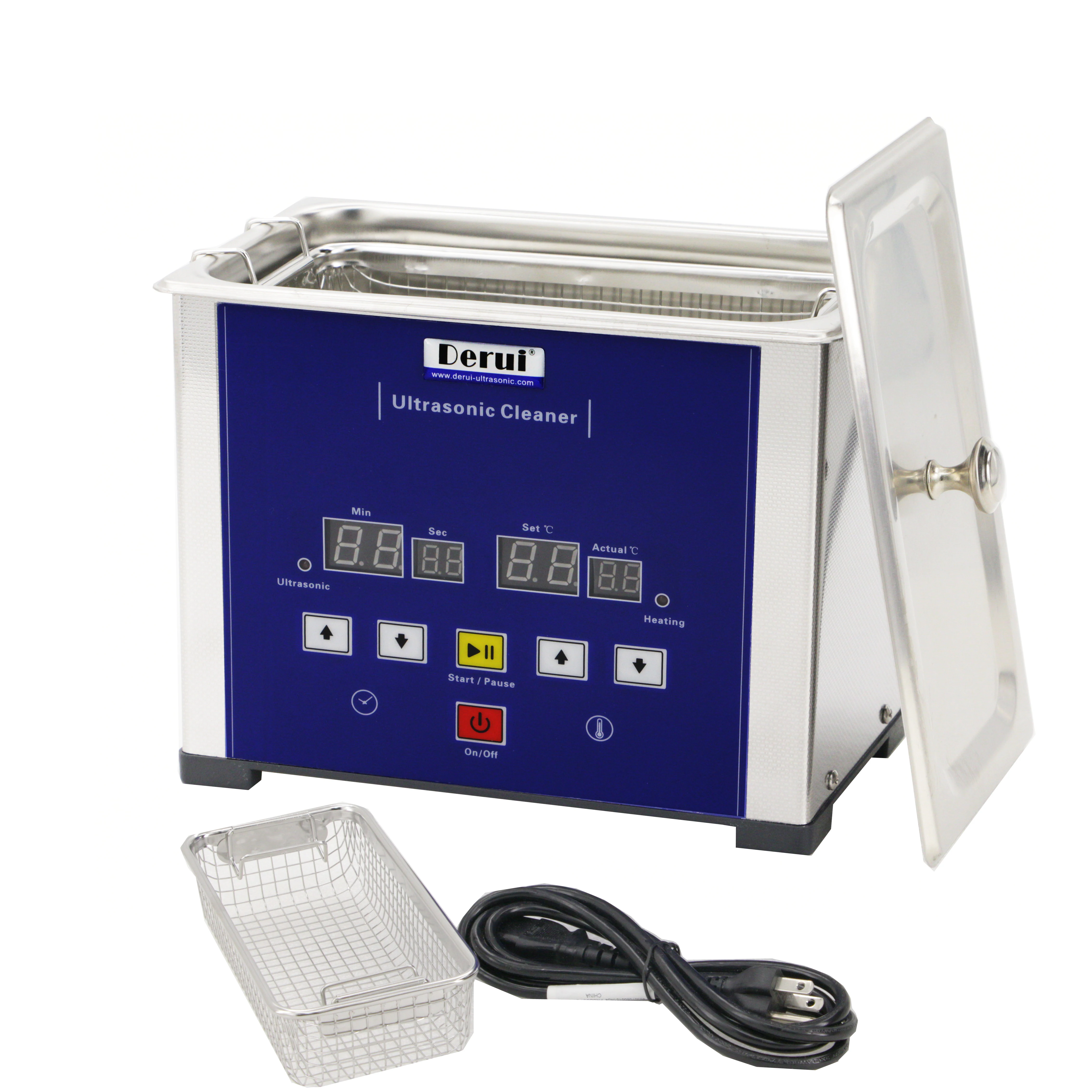 1 л мини-ультразвуковой очиститель из нержавеющей стали с ЖК-дисплеем для стеклянных ювелирных изделий или запасных частей протезов