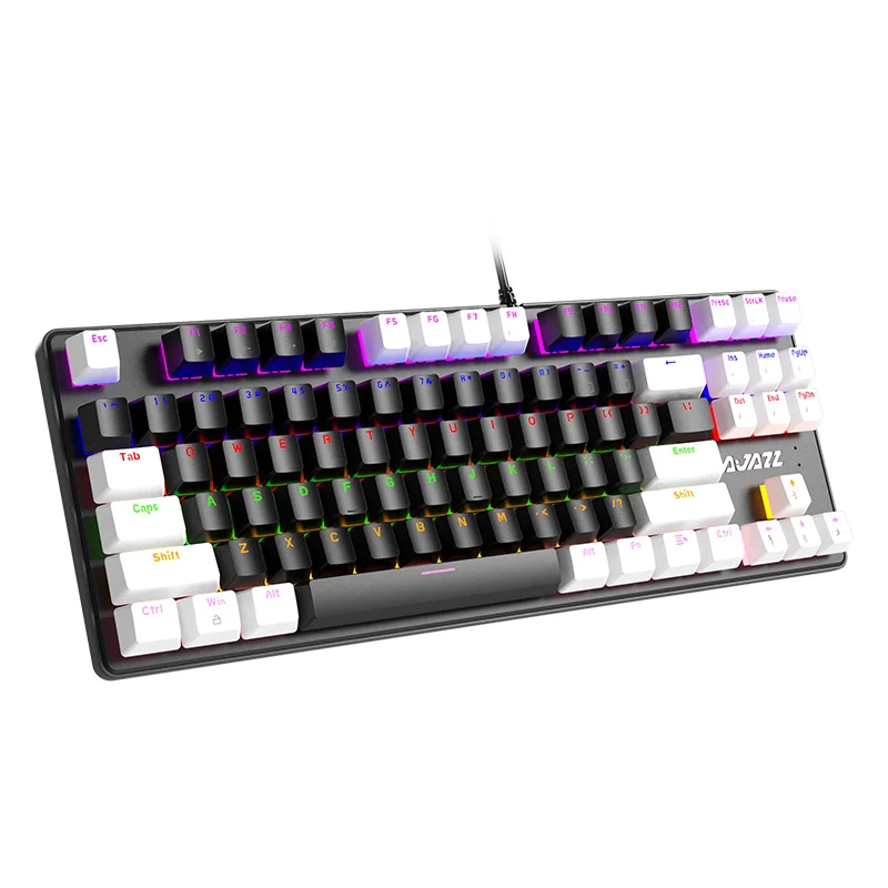 Ajazz AK40-87 keys Rainbow lights Gaming Mechanical Keyboard Manufacturer 87 Keys Mechanical Gaming Keyboard Computer