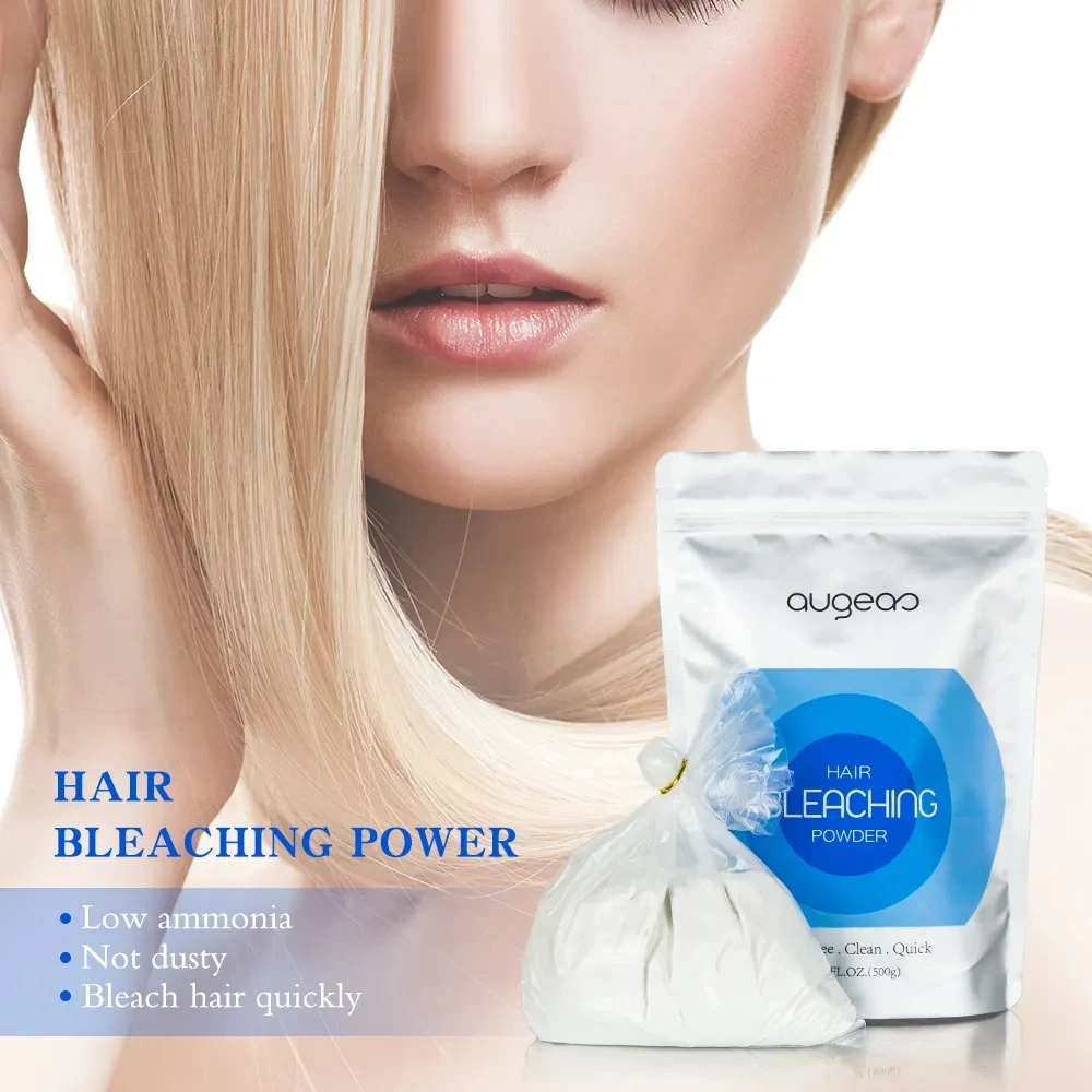 Augeas OEM manufacturer hair bleach professional fast fade low Ammonia dust free level 9 sachet dye color hair bleaching powder