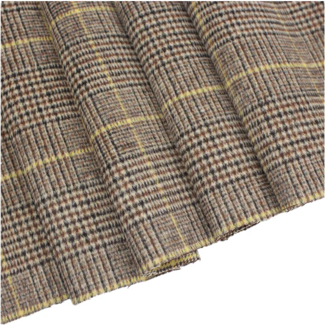 High quality 830g double-sided thousand bird check Tweed Wool 20% polyester 80% fabric for blanket suit coat in winter
