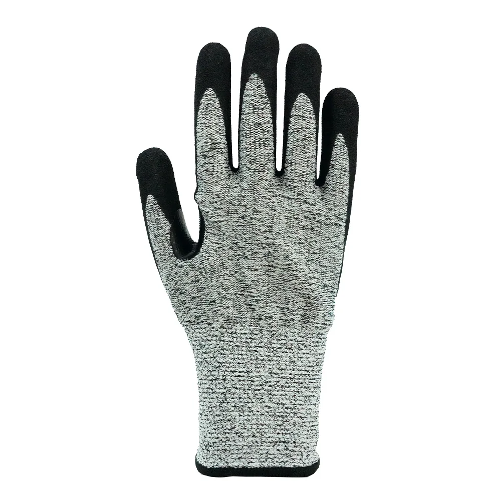 Outstanding Heavy Duty Touchscreen Cut Resistant Nitrile Sanded Safety Gloves Reinforced Thumb Web