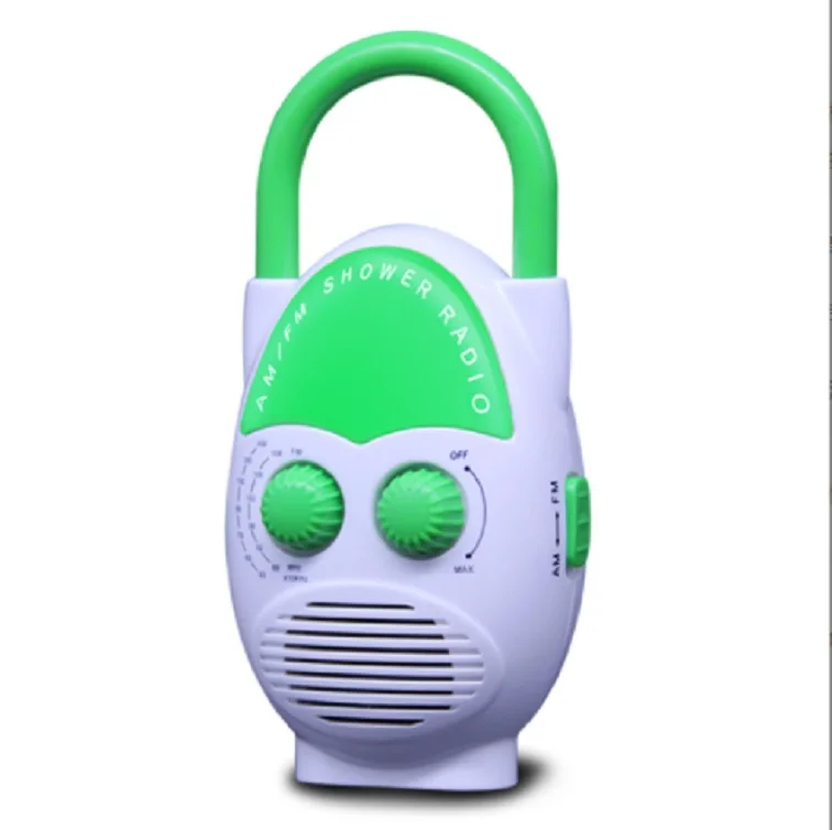 Bathroom Shower Wall Clock Radio Waterproof for Water Spray with sucker