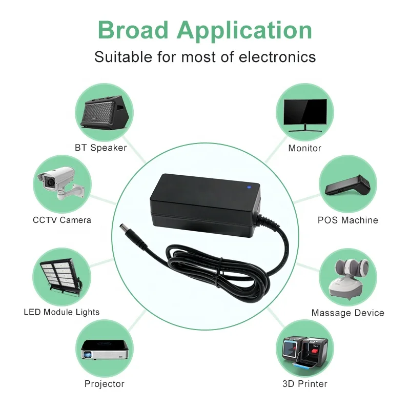 24V 1500mA 36W Power Adapter Class 2 AC DC 12V 3A Desktop Power Supply With 2.5mm Plug C6 C8 C14