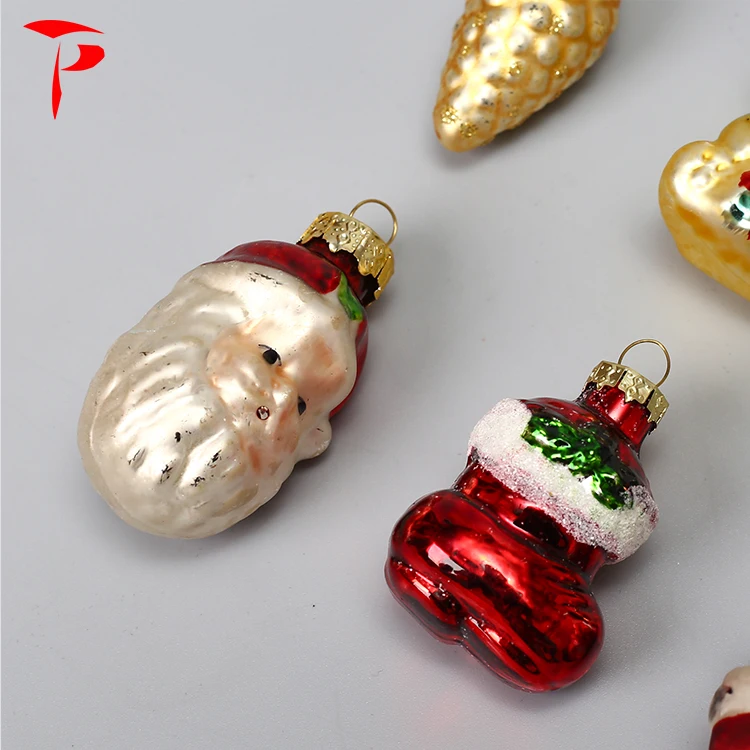 Multi Color New Crafts Christmas Tree Decorations Custom Hanging Handmade Glass Santa