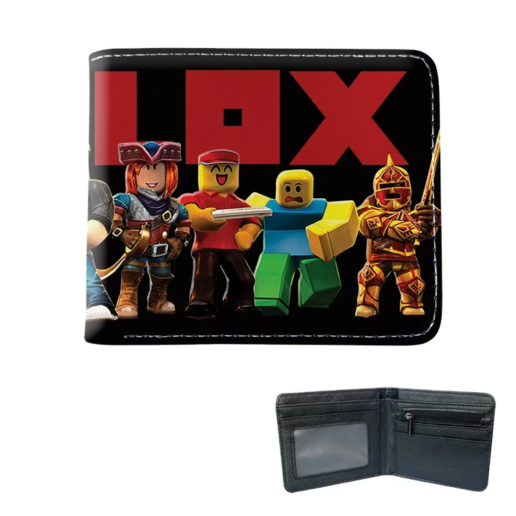 Virtual world ROBLOXs game Full color button pu leather short wallet half fold student coin Short wallet