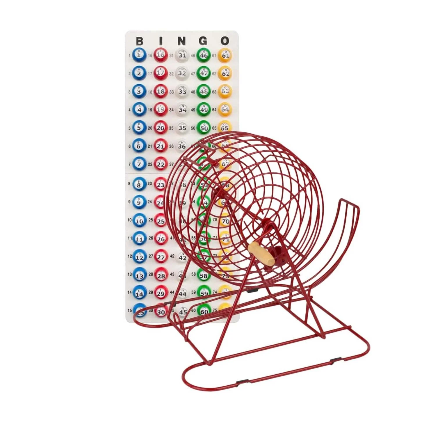 GIBBON 11 Inches Red Coating Complete Party Bingo Set Include Cards, 150 Chips,chips & Master Board