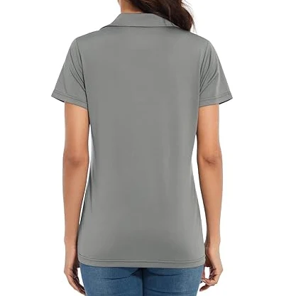 Womens Golf Polo Shirts Short Sleeve Shirts V Neck Moisture Wicking Sports Tops