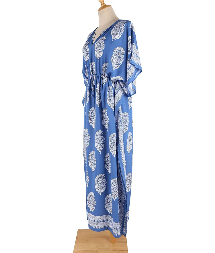 Holiday Bikini Beach Cover Up Rayon Long Kaftans Wholesale India Dubai Abayas