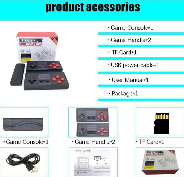 Wholesale new  updated U-BOX 628 video Games console Classic Mini for NES Retro Console 4K Dongle