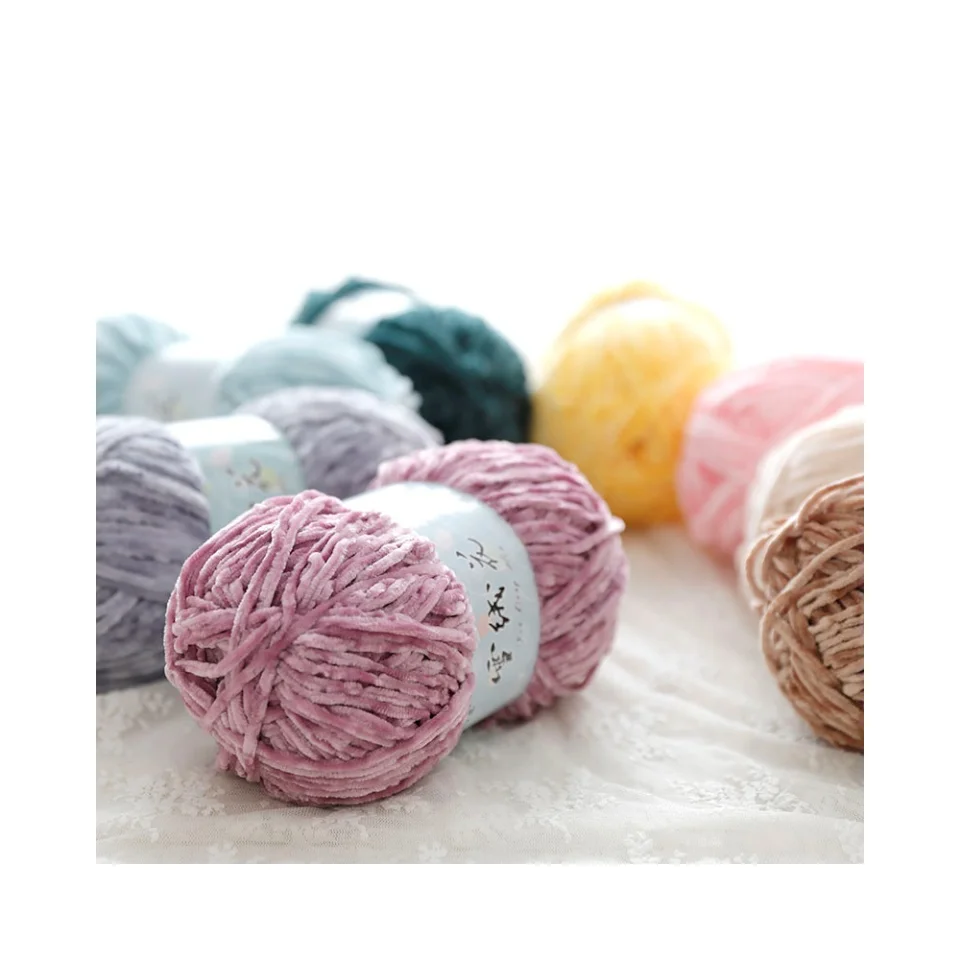 2024 Best Deals on Gold Velvet Medium Chunky Handwound Yarn for Scarves Hats Clothes