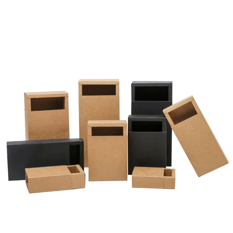 Good quality custom logo recycled brown kraft drawer paper packaging boxes