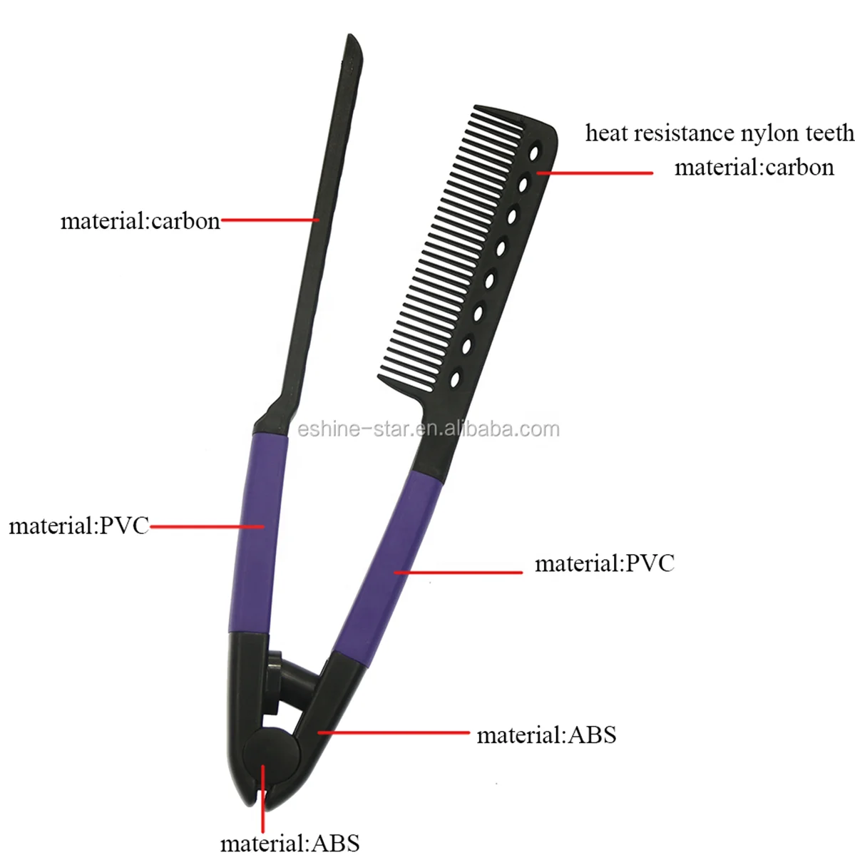 Professional hair salon use heat resistance easy comb hair straightening comb