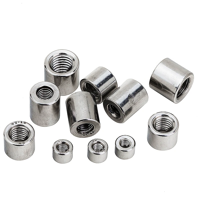 High Temperature Resistant Round Coupling Nut Factory Supply Stainless Steel Inner Threaded Spacer