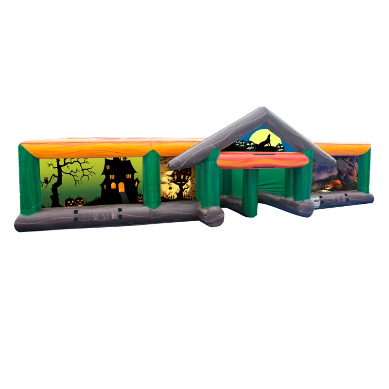 halloween haunted mansion inflatable haunted house laser tag games inflatable arena for kids and adults inflatable maze