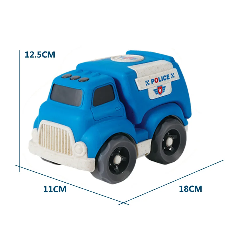 
Hot Sale eco Wheat Straw Beach Children Construction Cartoon kids Plastic Friction Car Model Truck Toys 