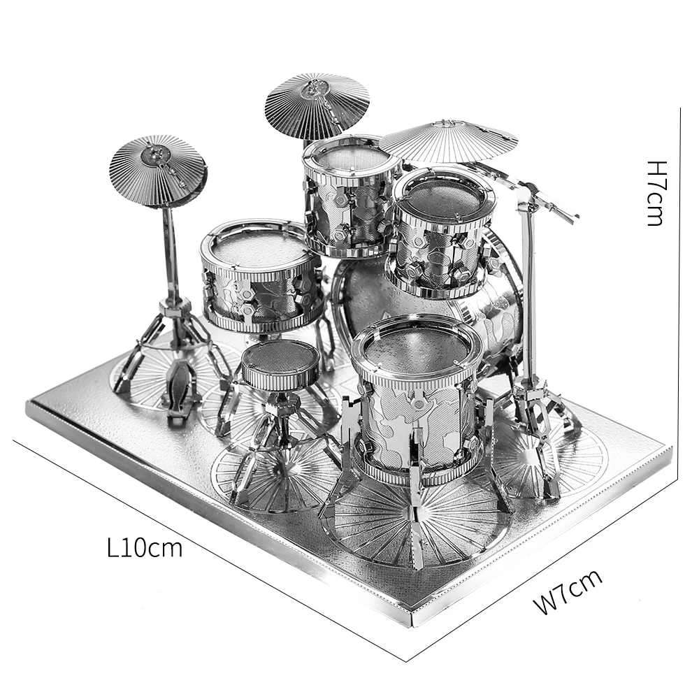 Piececool 3D Metal Puzzles DRUM SET Model Kits Diy Assemble Toys Steel Building Kits for Adult Birthday Christmas Gift