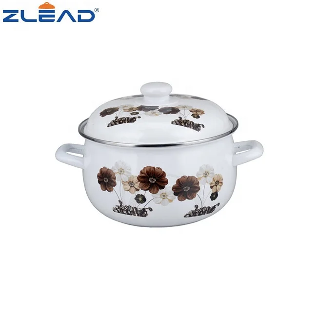 5PCS Per Set With SS Ring Enamel Dinnerware Kitchen Set Cookware