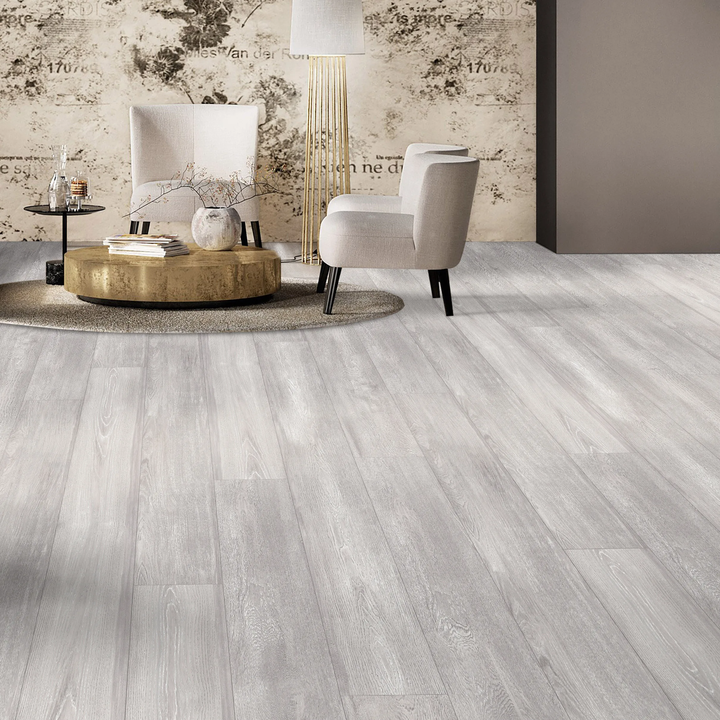 M4404N популярный белый серый матовый пол деревянный водонепроницаемый дешевый 7 мм ламинат