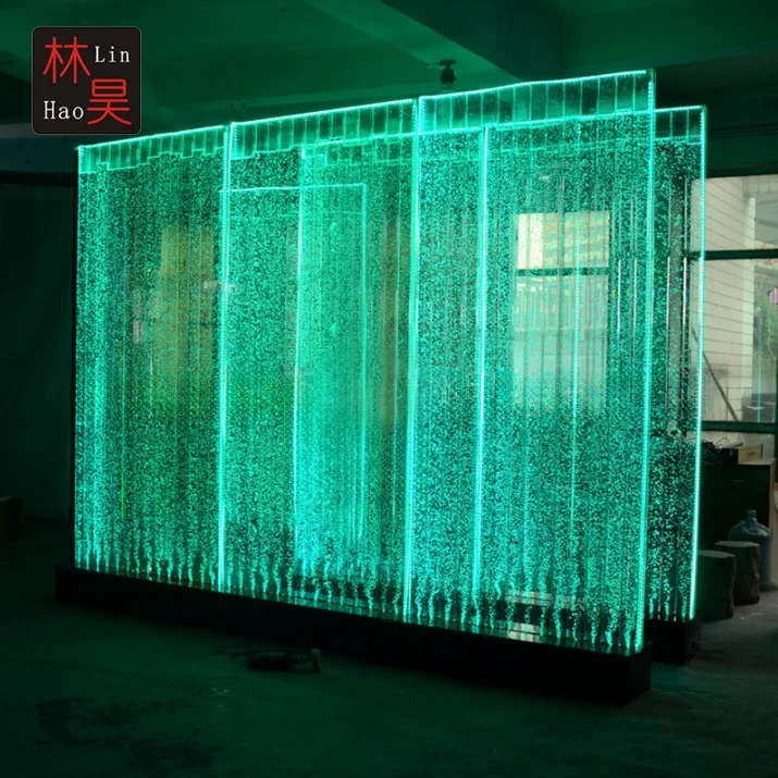 LED Light Up Custom Large-scale Acrylic Water Bubble Wall Screen Acrylic Water Curtain Fountain Showcases