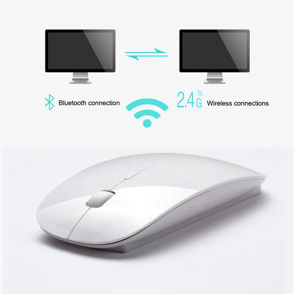 2.4Ghz Ultra-thin Dual Mode 2 In 1 Cordless BT 5.0 Mouse 1600 DPI Ergonomic Colorful Portable Optical Mice laptop Wireless mouse
