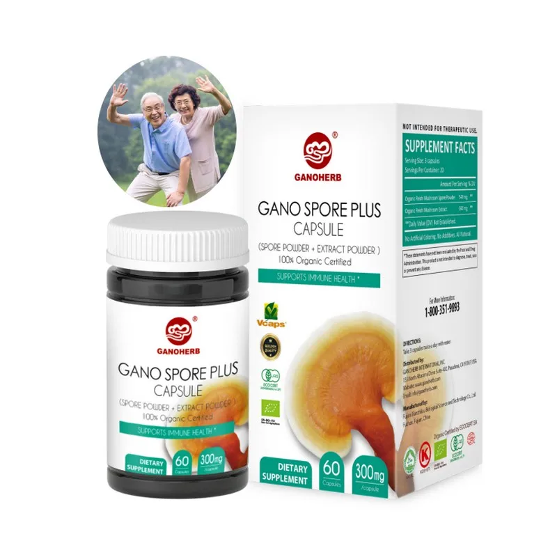 Organic Certificated  cell-wall broken ganoderma lucidum spore powder plus capsules