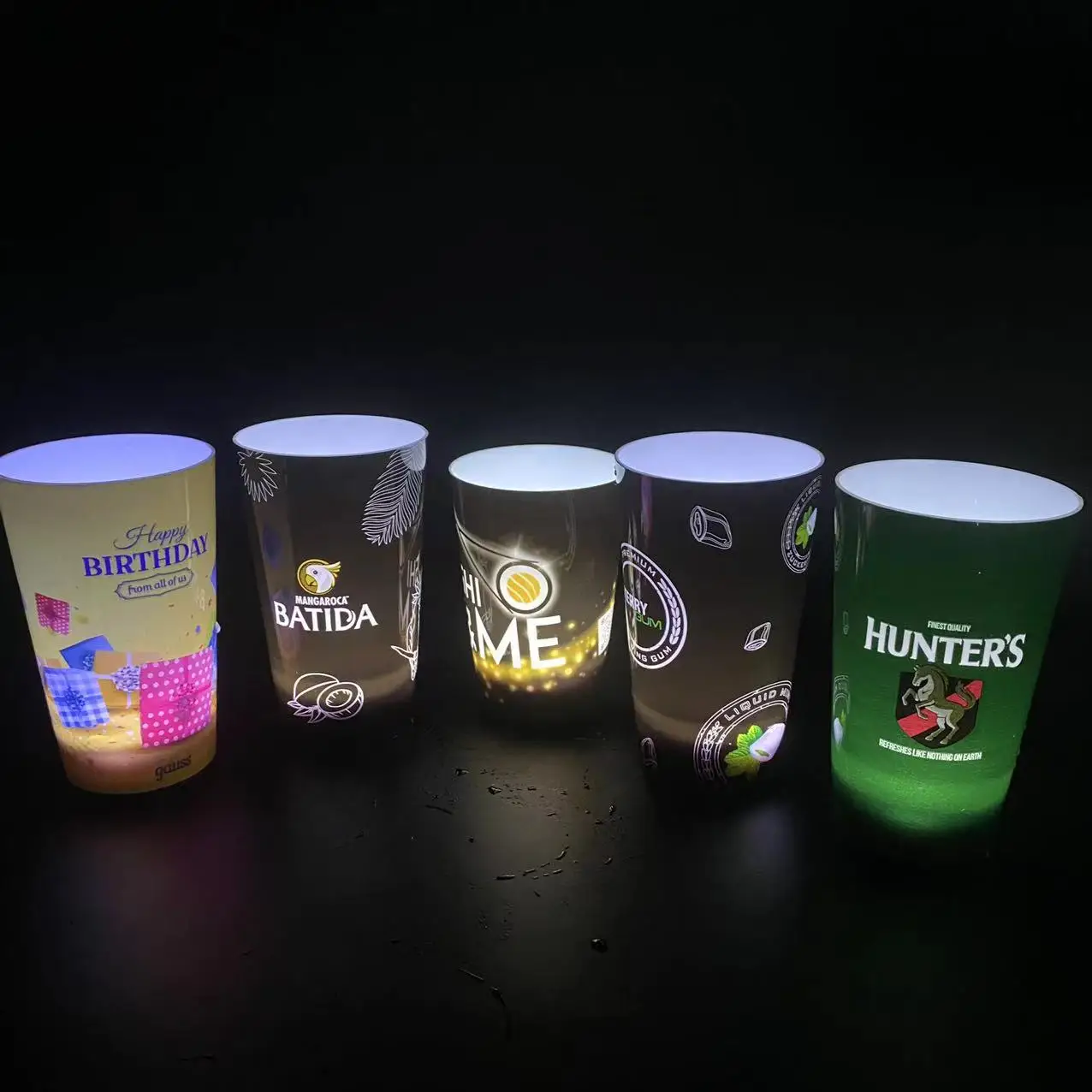 Custom liquid water Sensitive Light Up Cup Plastic led cup Wine Glass Bar beer Led Glowing Cup for bar