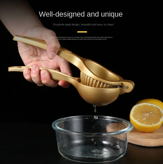 DFE03 Golden color  Zinc Alloy Professional Handheld Citrus Juicer Manual Press Lemon Lime Squeezer