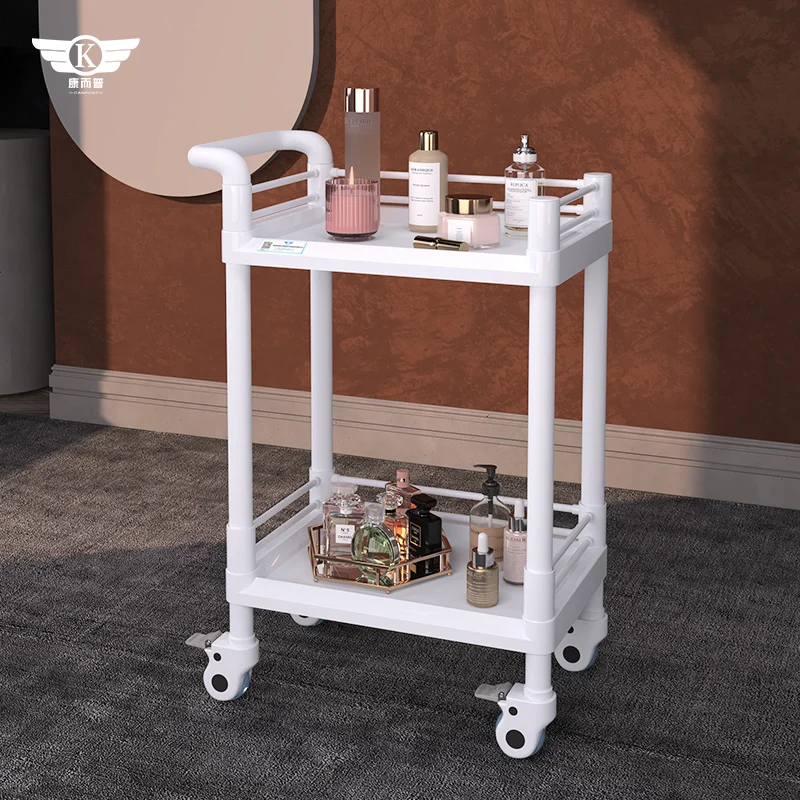 Factory wholesale economy high-quality ABS plastic professional beauty salon Double deck Spa trolley weighing strong drawer