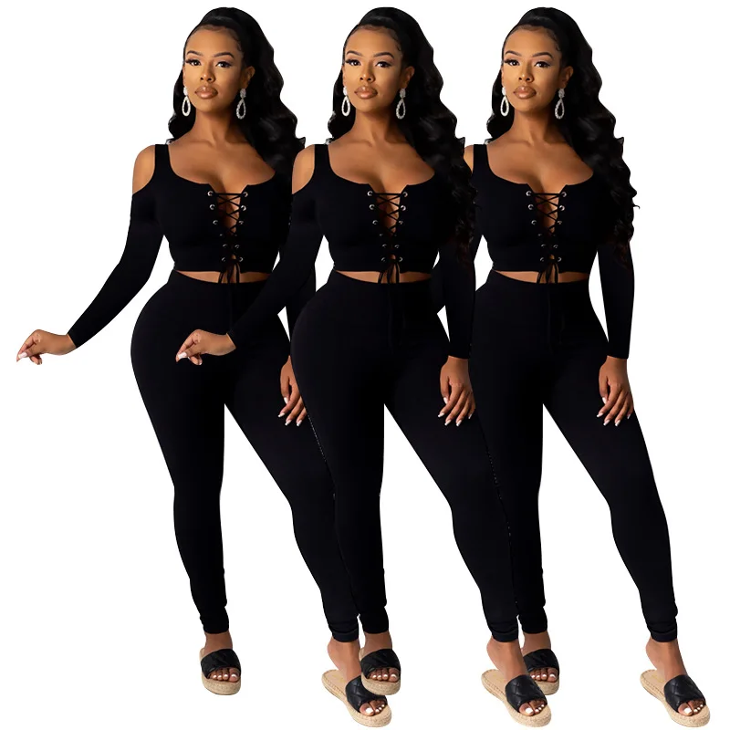 2021 на каждый день на осенний сезон, комплект для женщин одежда Одноцветный брючный костюм комплект из двух предметов спортивные костюмы комплект из 2 частей для женщин