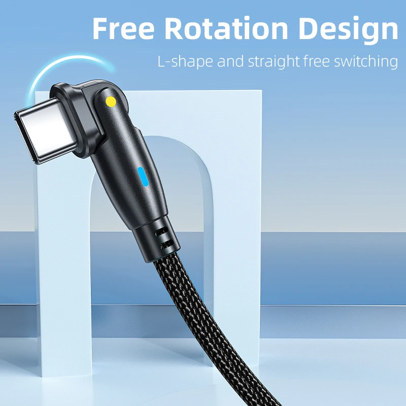 3A fast charging double TYPE_C  connector 180 degree rotation with LED indicates