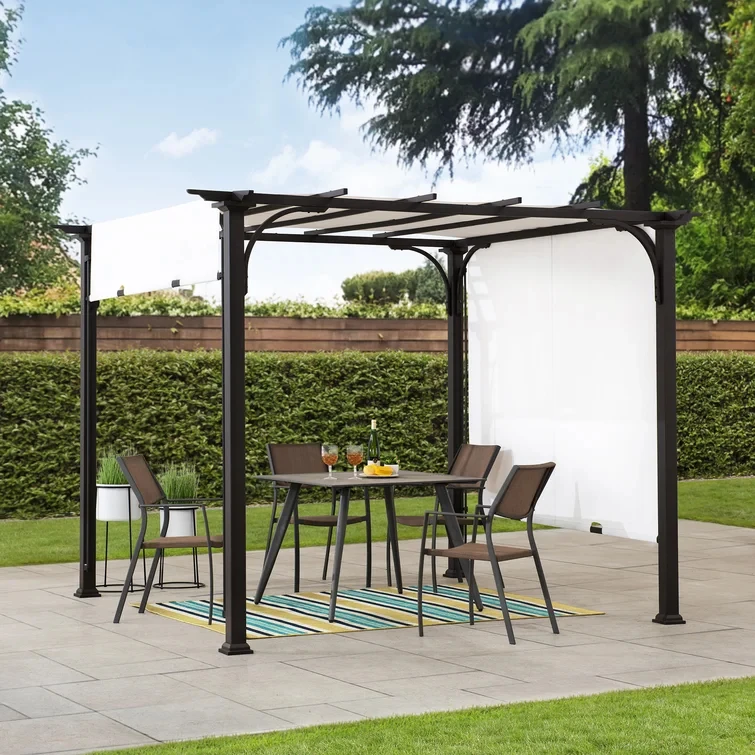 Garden Supplies Arches Arbours Pergolas Soft Top Adjustable Aluminum Pergola 3x3 Meter For Patio Lawn