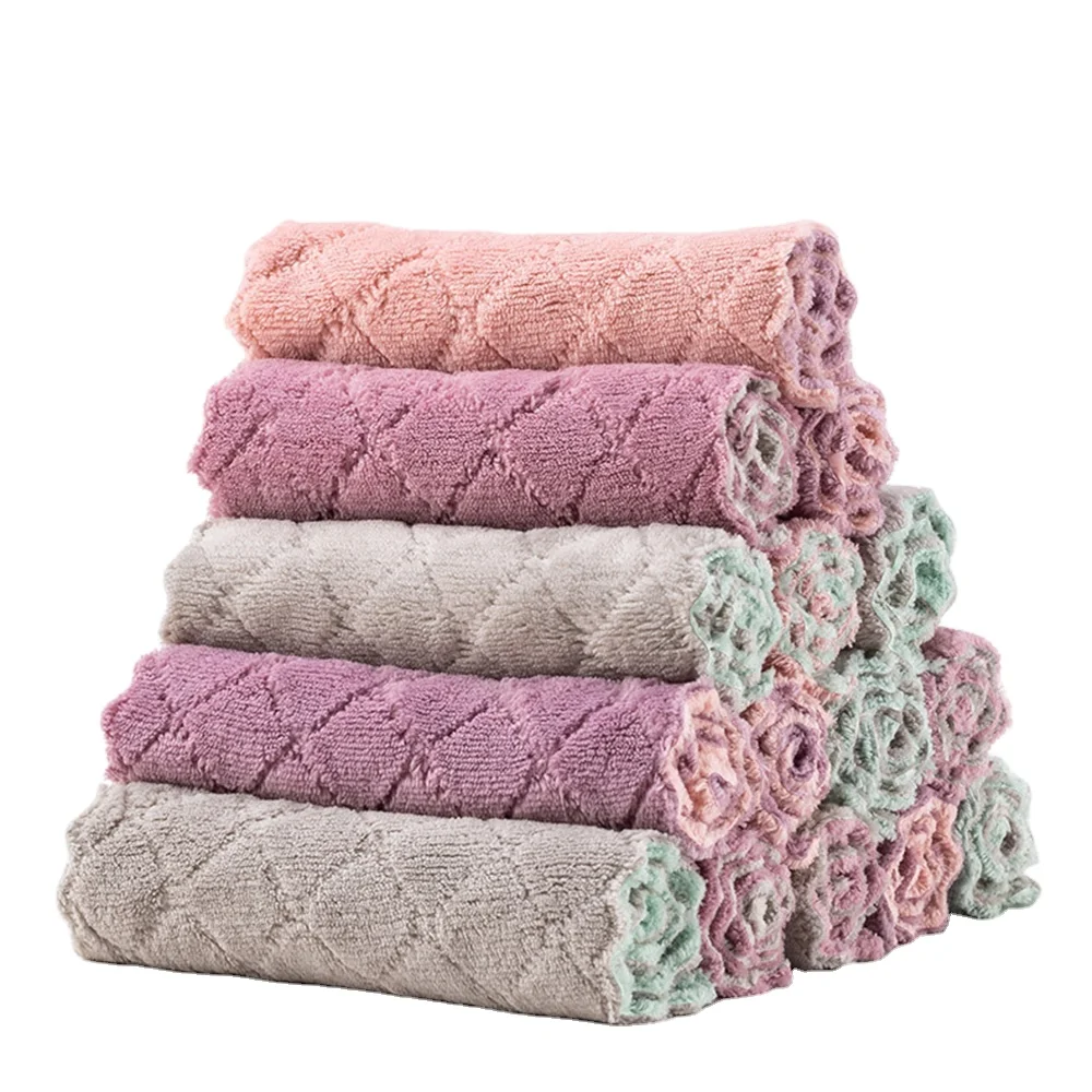Hot Sale Custom Microfiber Towel Super Absorbent Kitchen Drying Cloth Dish Glass Wiping Household Car Cleaning-Free Available