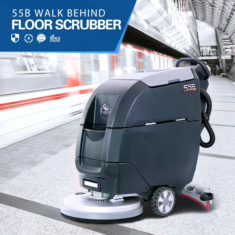 Commercial Industrial Walk-Behind Electric Floor Cleaning Machine Floor Scrubber For Mall Factory Supermarket