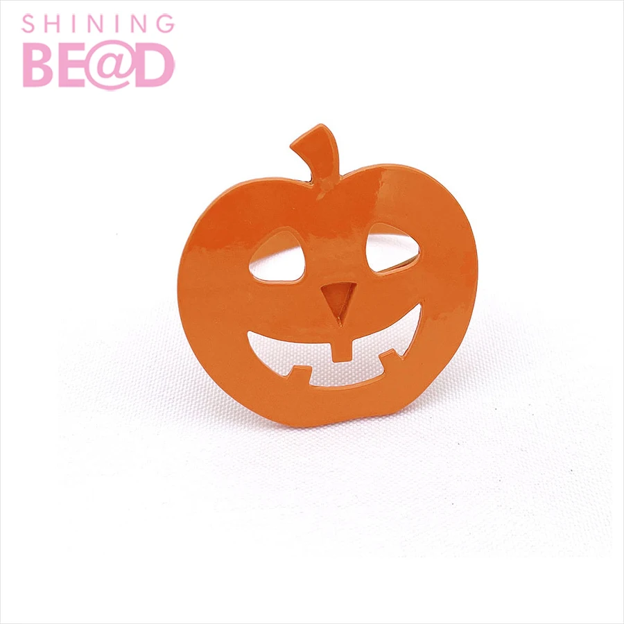 Halloween Pumpkin Napkin Rings Metal  Individual Decorative Table Towel Holder Dinner Accessories