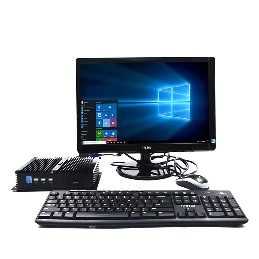  HYSTOU мини промышленный ПК Intel Core i3 5005u компьютерный игровой Настольный Win10 Pro RS232 Mini ITX