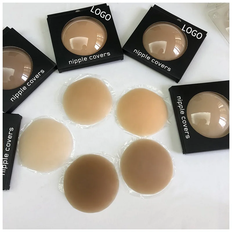 In stock Soft Washable Sexy Intimates Underwear Accessories  5 Color Thin Brown Nipple Covers Silicone Bra For Women Reusable