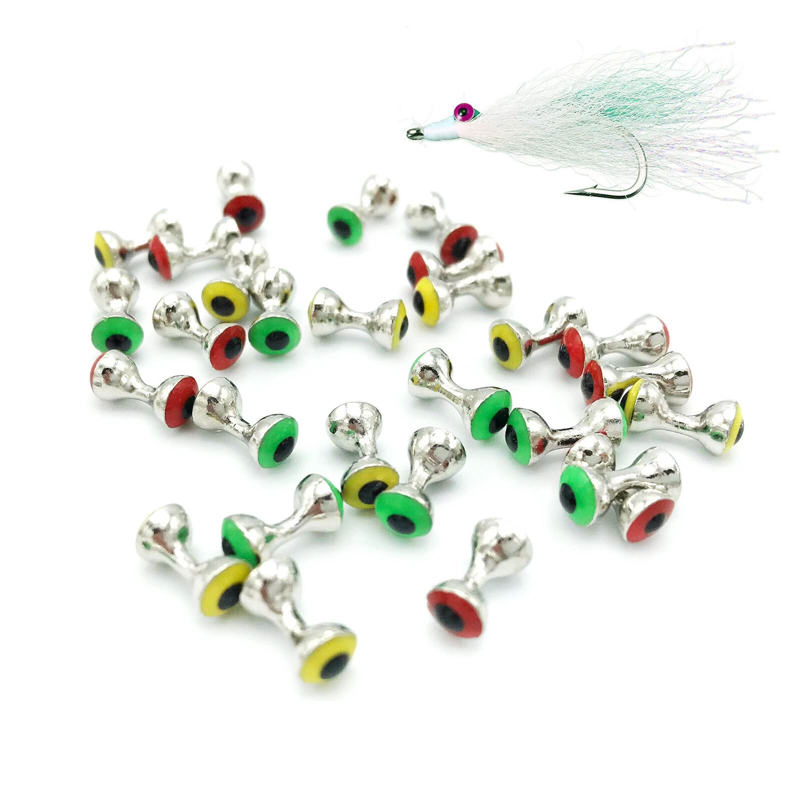 Tungsten Dumbbell With Eyes Tungsten Real Eyes Fly Tying Dumbbell Beads Fly Tying Material (B10)