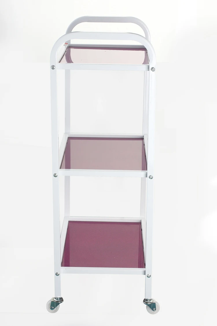 Тележка KIKI NEWGAIN из закаленного стекла, тележка для салона красоты с 3 лотками