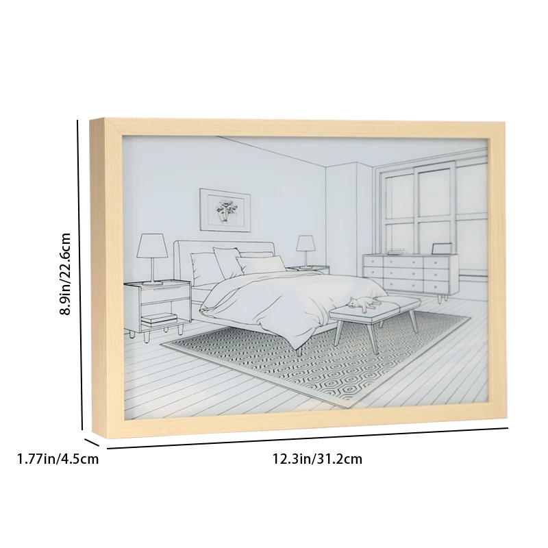 2023 New Design Shadow Box Frame With Led Great For Home Decor 3d Led Frame Lamp 3 Color Bedside Light Painting