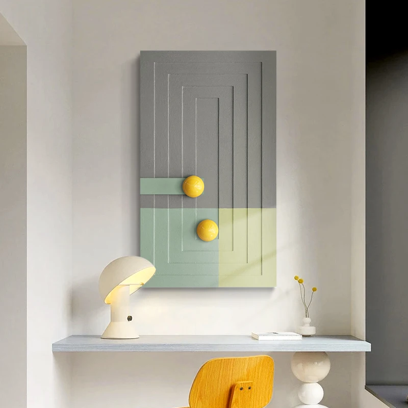 Morandi Nordic Fashion Contrast Color Three-dimensional Decorative Painting Modern Wall Art