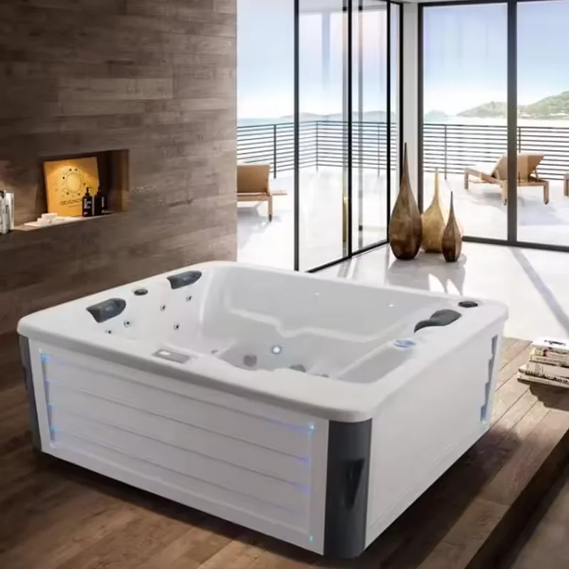 2024 Perfect couple 2 people factory price hot tub outdoor water treatment pool spa mini bathtub with heater