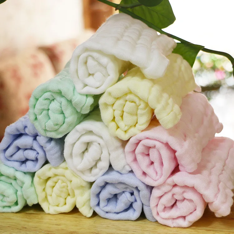 Оптовые продажи от производителя, хлопковое маленькое полотенце 6 слойное газовое квадратное полотенце ребенка нагрудник